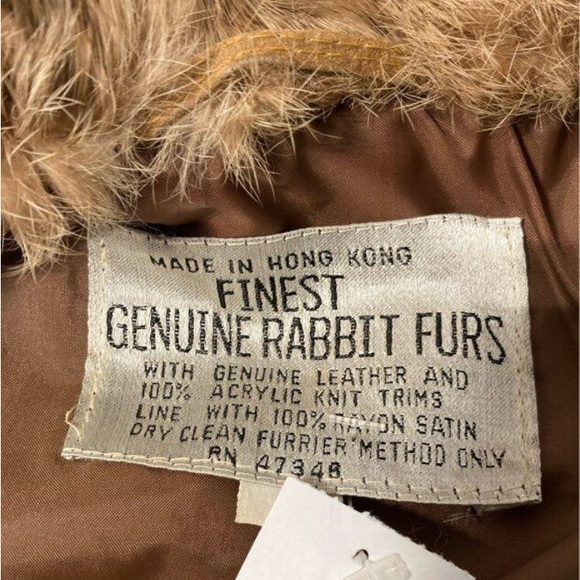 Authentic Two-Tone Rabbit Fur Jacket Size Small - Picture 6 of 13